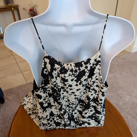 Elegant Black and White Strappy Floral Maxi Dress, Size S - NEW - Picture 5 of 8